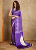 Rich Purple Printed Satin Silk Saree