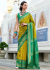 Lime Yellow Woven Soft Silk Saree