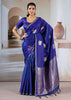 Royal Blue Banarasi Satin Silk Saree