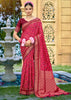 Raspberry Pink Woven Banarasi Silk Saree