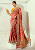 Red Embroidered Georgette Bandhej Saree