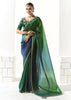 Jungle Green Designer Organza Tissue Silk Saree