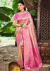 Carnation Pink Woven Kanjivaram Silk Saree