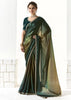 Hunter Green Designer Organza Tissue Silk Saree