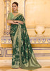 Forest Green Woven Banarasi Silk Saree