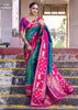 Blue And Pink Woven Banarasi Silk Saree