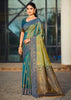 Pine Green Dual Tone Woven Banarasi Silk Saree