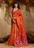 Jaffa Orange Woven Cotton Silk Saree