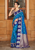 Shades Of Blue Woven Banarasi SIlk Saree