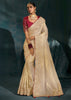 Ivory Embroidered Designer Tissue Saree