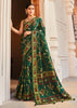 Jungle Green Floral Printed Soft Silk Saree