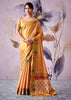 Golden Orange Woven Tissue Silk Saree