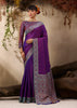 Deep Purple Woven Kanjivaram Silk Saree