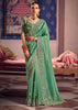 Summer Green Embroidered Tissue Designer Saree