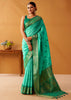 Mint Green Woven Banarasi Cotton Silk Saree