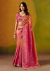 Saffron Pink Designer Embroidered Saree