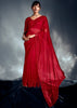 Poppy Red Designer Silk Saree