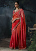 Rose Red Embroidered Designer Saree