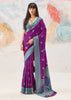 Sparkling Purple Woven Kanjivaram Silk Saree