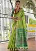 Green Woven Silk Saree With Patola Pallu