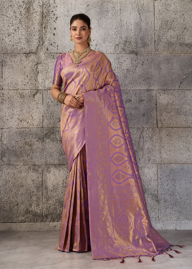 Purple Woven Kanjivaram Silk Saree