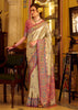 Classy Beige Woven Patola Tissue Silk Saree