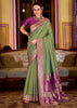 Dusky Green Banarasi Soft Silk Saree