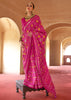 Magenta Pink Printed Patola Silk Saree