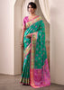 Teal Green Woven Patola Silk Saree
