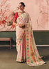 Creamy White Woven Georgette Bandhej Saree