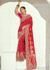 Red Embroidered Georgette Bandhej Saree