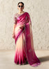 Off White & Pink Designer Organza Tissue Silk Saree With Printed Blouse