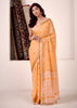 Apricot Orange Woven Linen Silk Saree