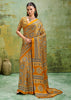 Haldi Yellow Printed Satin Silk Saree