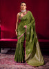 Heena Green Woven Banarasi Satin Linen Silk Saree