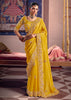 Mimosa Yellow Embroidered Tissue Designer Saree