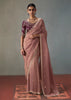 Mauve Embroidered Silk Saree With Heavy Blouse