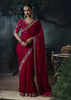 Tango Red Embroidered Designer Saree
