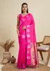 Queen Pink Woven Bronze Zari Paithani Silk Saree
