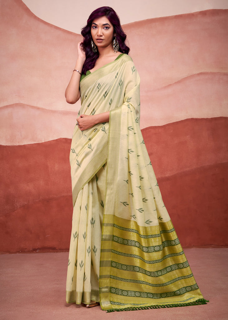 Delight Yellow Woven Cotton Silk Saree