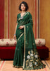 Forest Green Woven Cotton Silk Saree