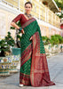 Forest Green Woven Soft Silk Saree