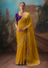 Mustard Yellow Embroidered Designer Saree