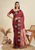 Deep Maroon Woven Bronze Zari Paithani Silk Saree