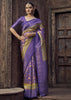 Royal Purple Floral Printed Soft Silk Saree
