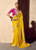 Vibrant Yellow Woven Crepe Georgette Saree
