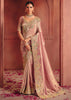 Rose Pink Designer Embroidered Saree