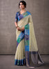 Off White Woven Banarasi Cotton Silk Saree