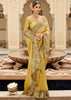 Yellow Designer Embroidered Silk Saree