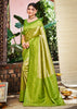 Lime Green Woven Kanjivaram Silk Saree